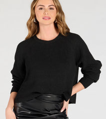 Comfiest Cutie Long Sleeve Waffle Knit Sweater