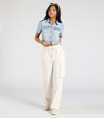 Cutely Casual Short Sleeve Denim Jacket