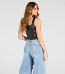 Attractive Influence Square Neck Button Vest