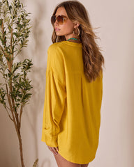 House Of Sun Satin Button Up Top