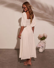 Mystic Dawn Peasant Maxi Dress