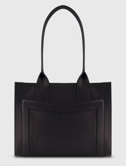 Black Large Leather Tote Bag With Gold Hardware