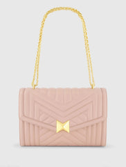 Pink Quilted Napa Leather Handbag With Gold Hardware - FINAL SALE
