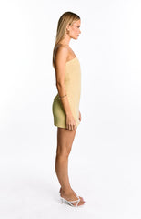 Oliva Butter Yellow Strapless Mini Dress