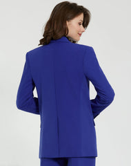 Blue Classic Tailored Crepe Blazer Jacket - FINAL SALE