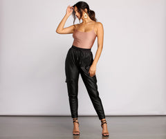 Sleek Satin Clear Strap Bodysuit