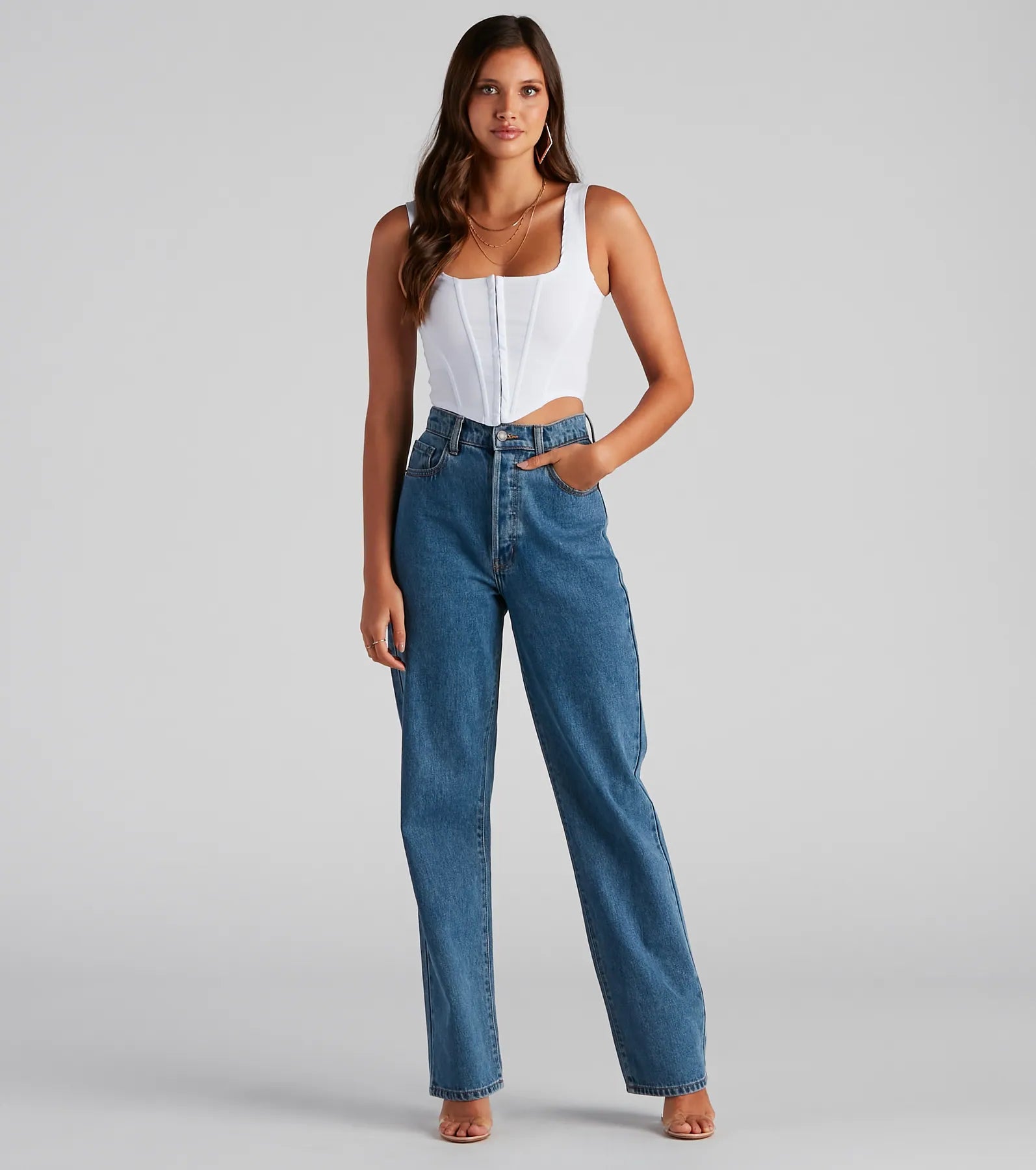 Hook and Eye Corset Crop Top