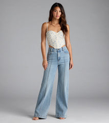 Picturesque Cutie Lace-Up Floral Bustier