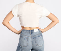 Tied Down Flutter Sleeve Tie Front Top