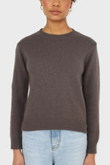 Charcoal grey angora crew neck jumper