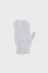 Pale grey mohair mittens