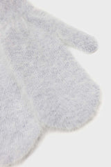 Pale grey mohair mittens