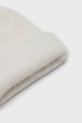 White mohair beanie hat