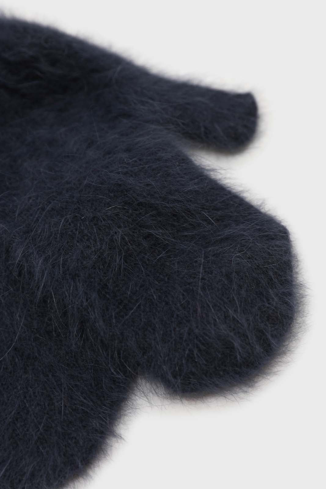 Deep blue mohair mittens