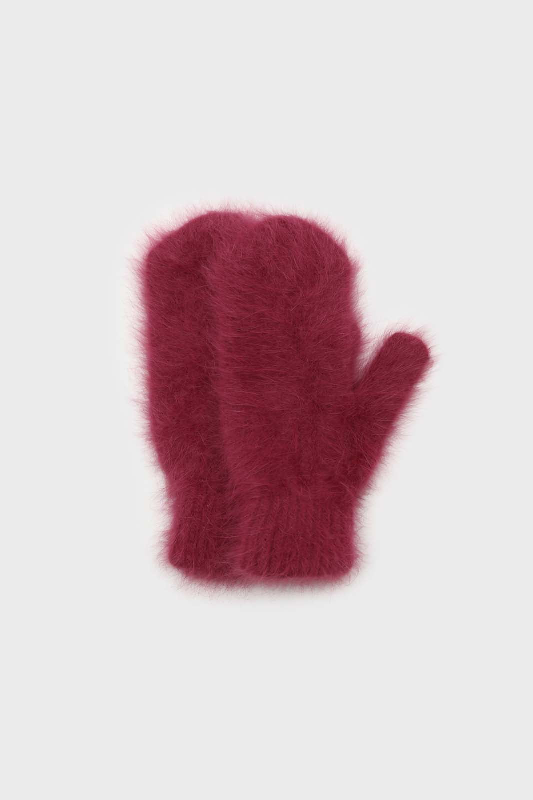 Burgundy mohair mittens