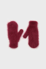 Burgundy mohair mittens