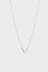 Charm necklace - Silver plunging V