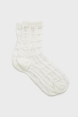 White sheer grid socks
