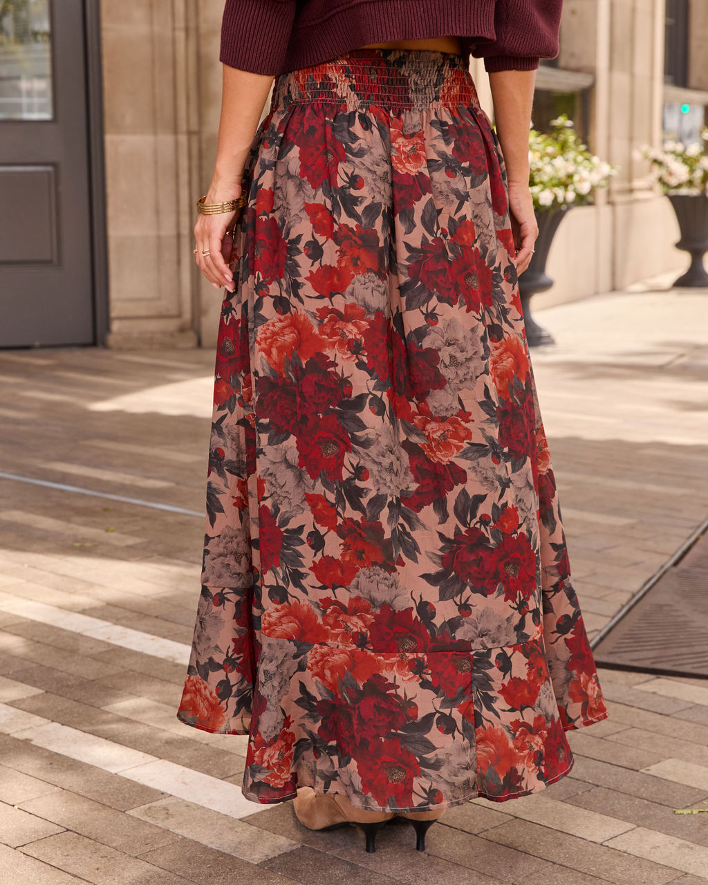 Levvie Front Tie Maxi Skirt