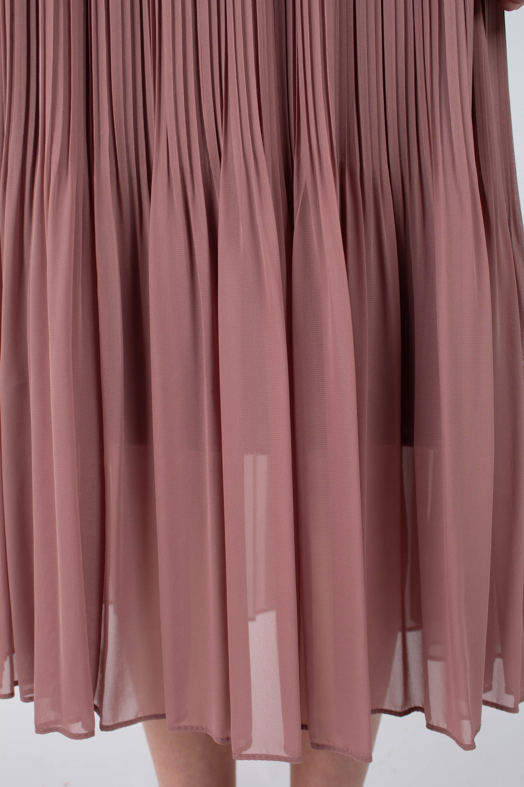 Dusty rose silky micro pleat maxi skirt