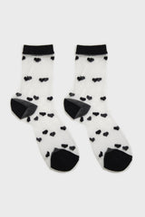 Black sheer heart socks