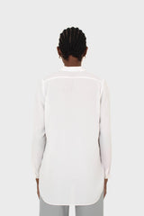 White classic deep V blouse