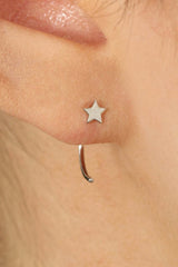 Silver star half hoop