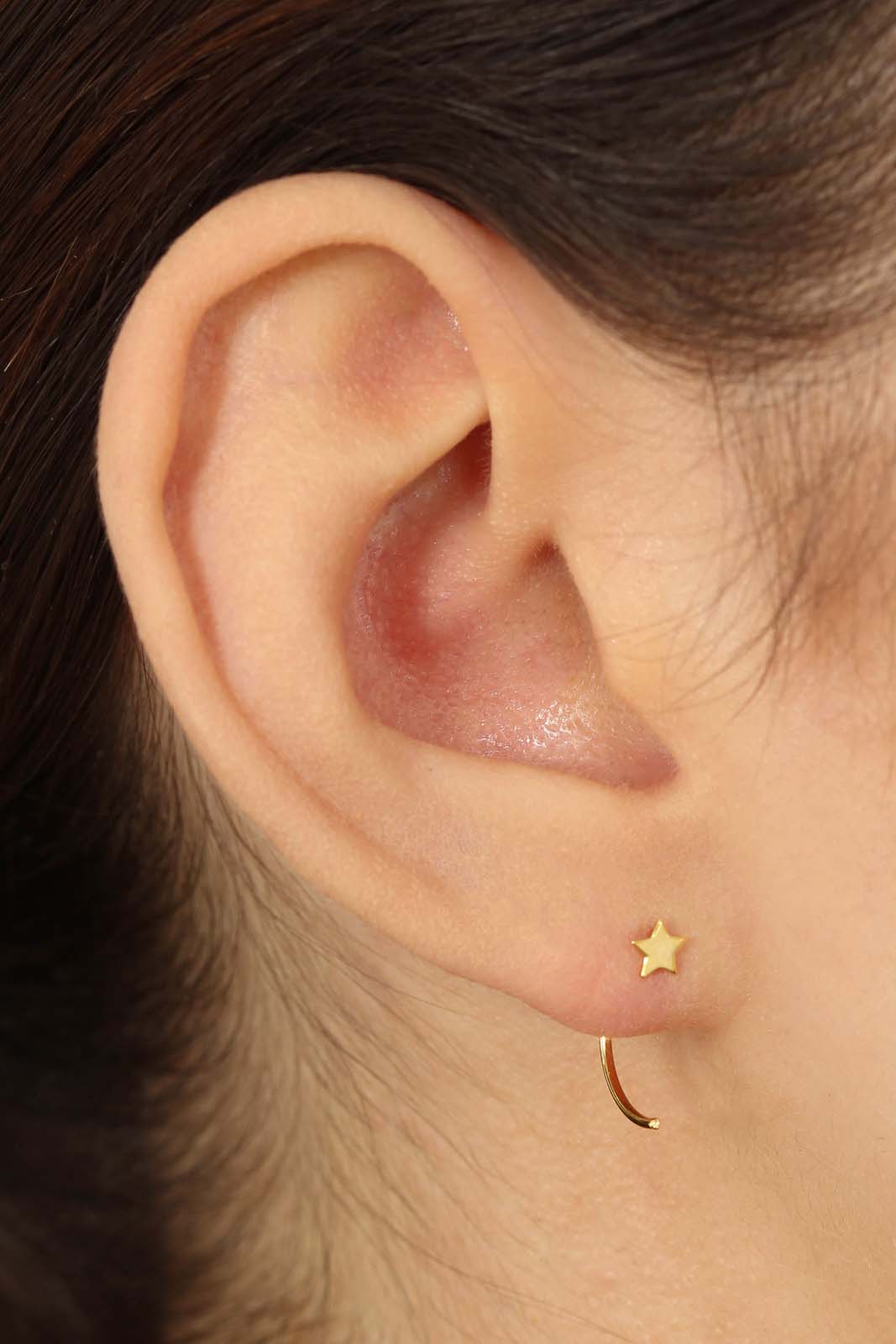Gold star half hoop