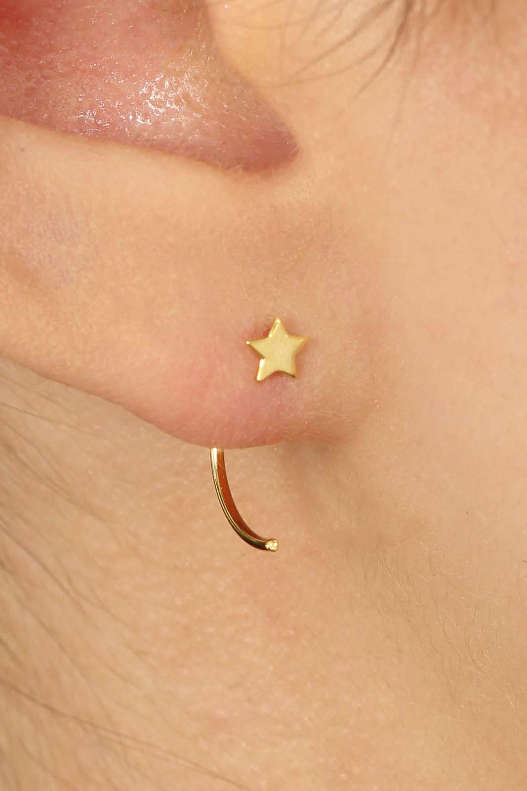 Gold star half hoop