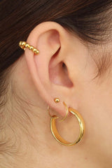 Gold ball half hoop
