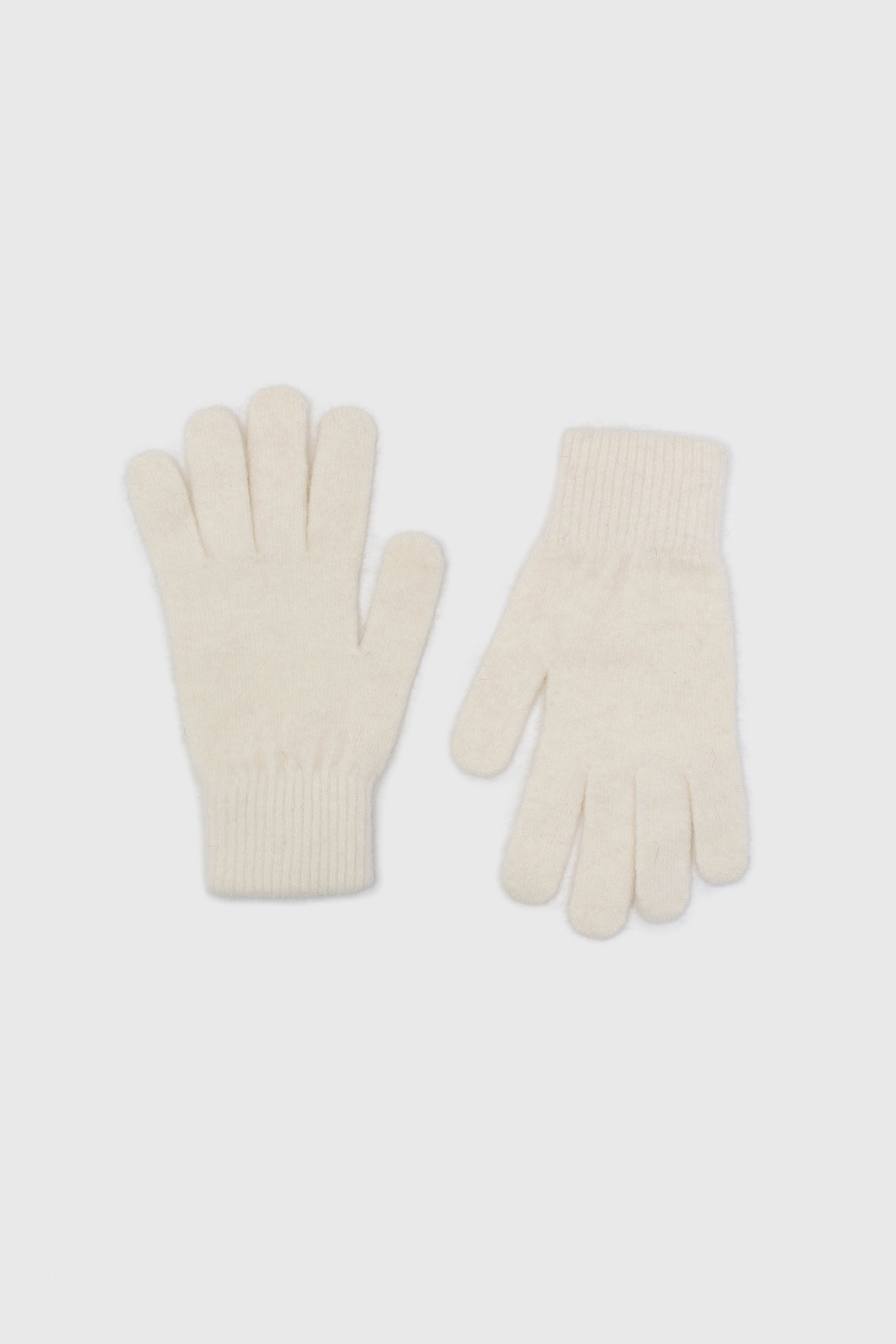 White mohair gloves