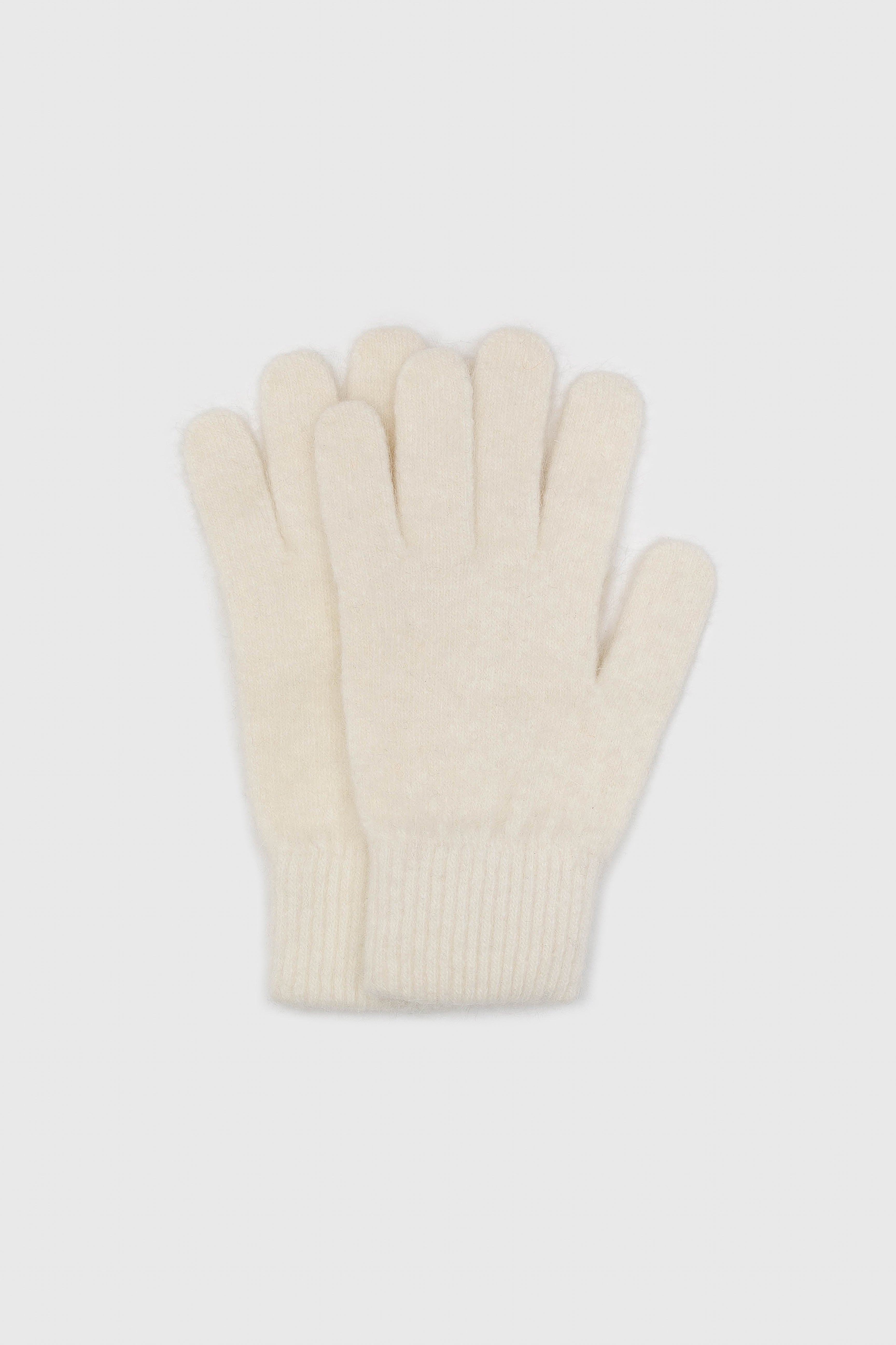 White mohair gloves