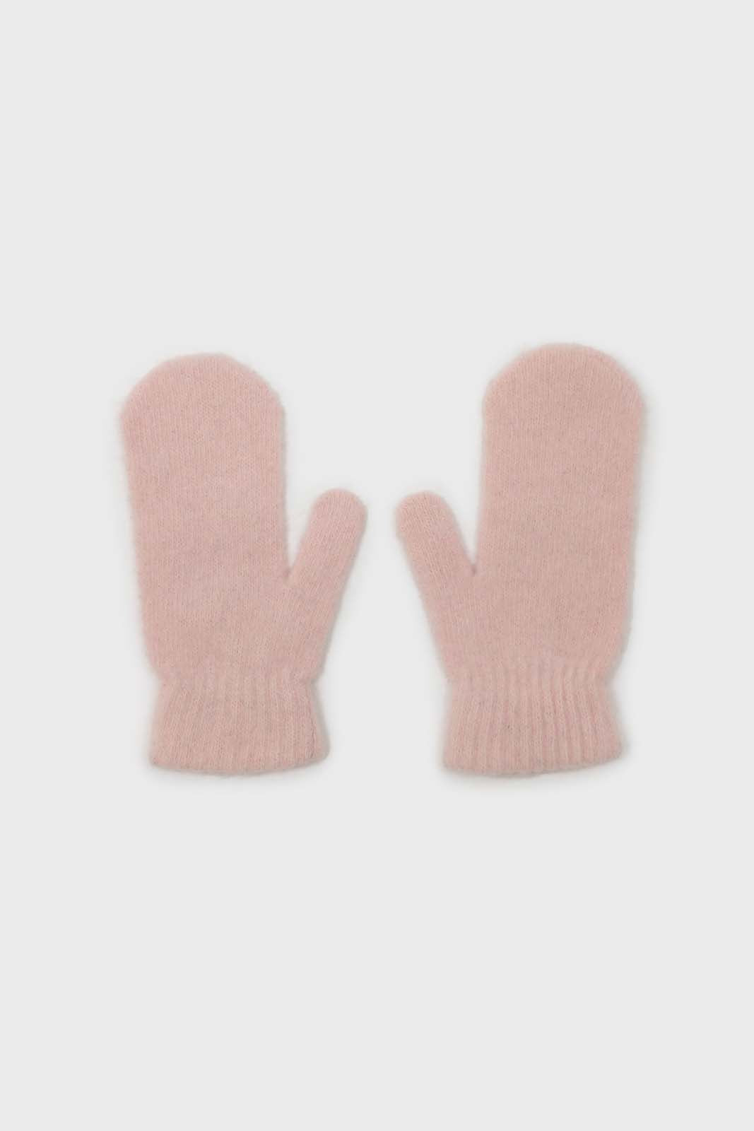 Light pink mohair mittens