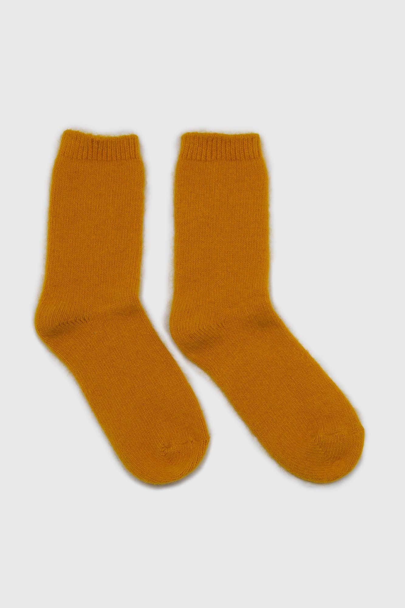 Mustard angora smooth socks