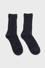 Dark blue rainbow fleck thick socks