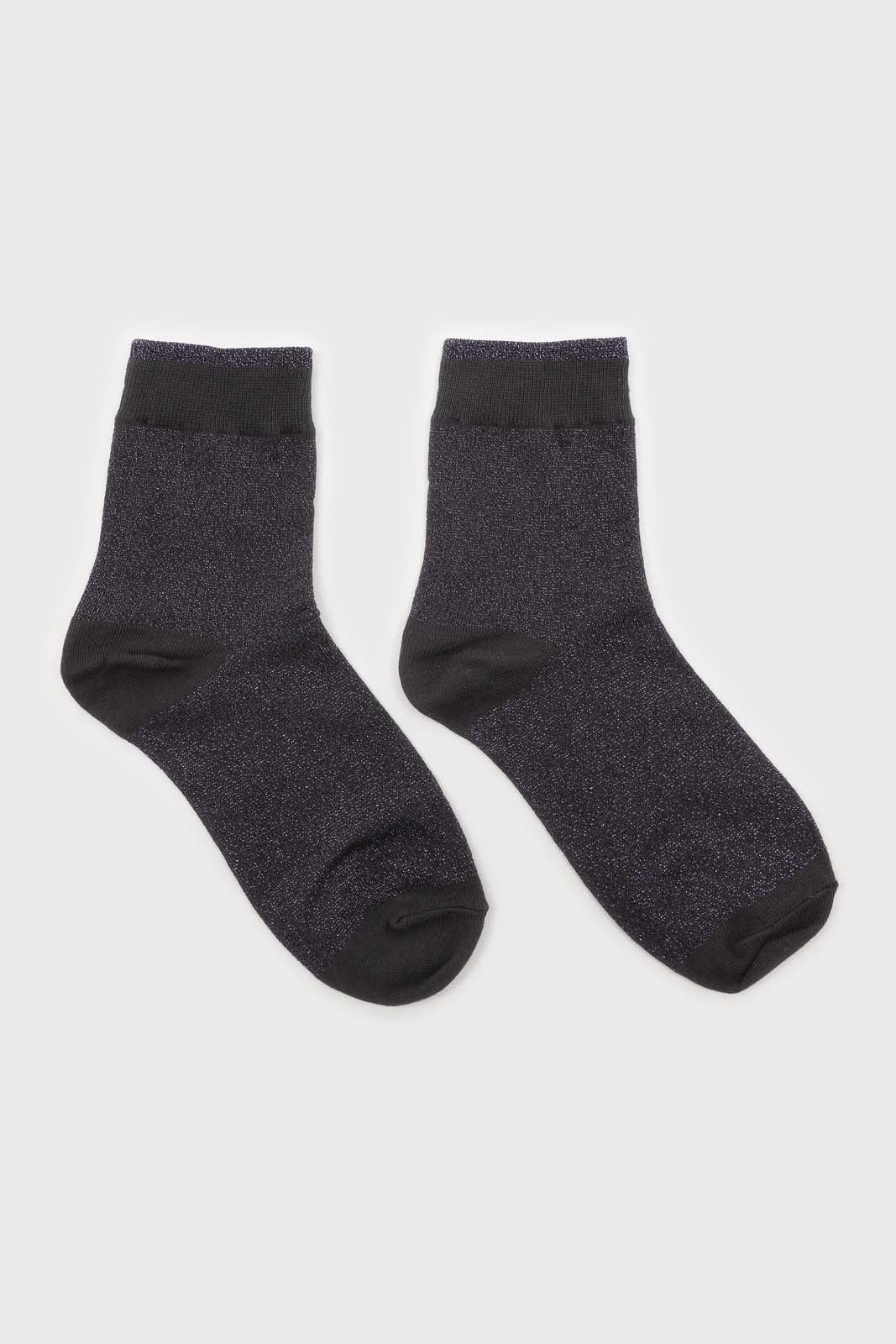 Purple metallic tiny stripe socks