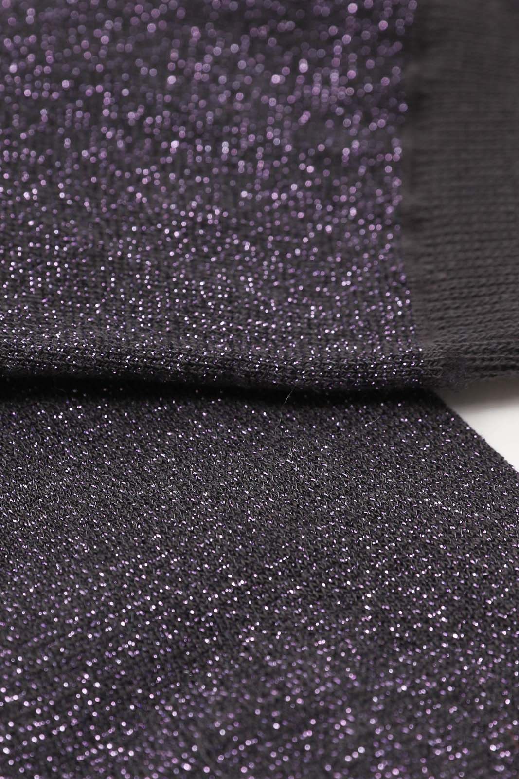 Purple metallic tiny stripe socks