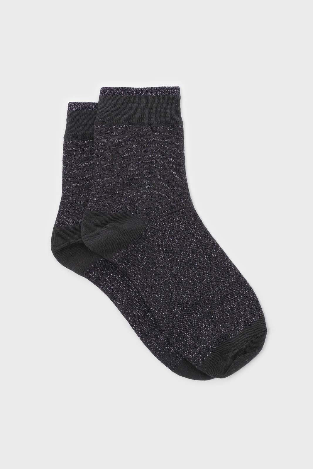 Purple metallic tiny stripe socks