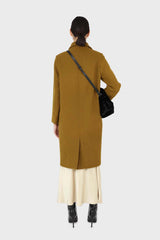 Mustard wool double breasted coat