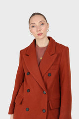 Rust orange wool long coat