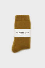 Khaki angora smooth socks