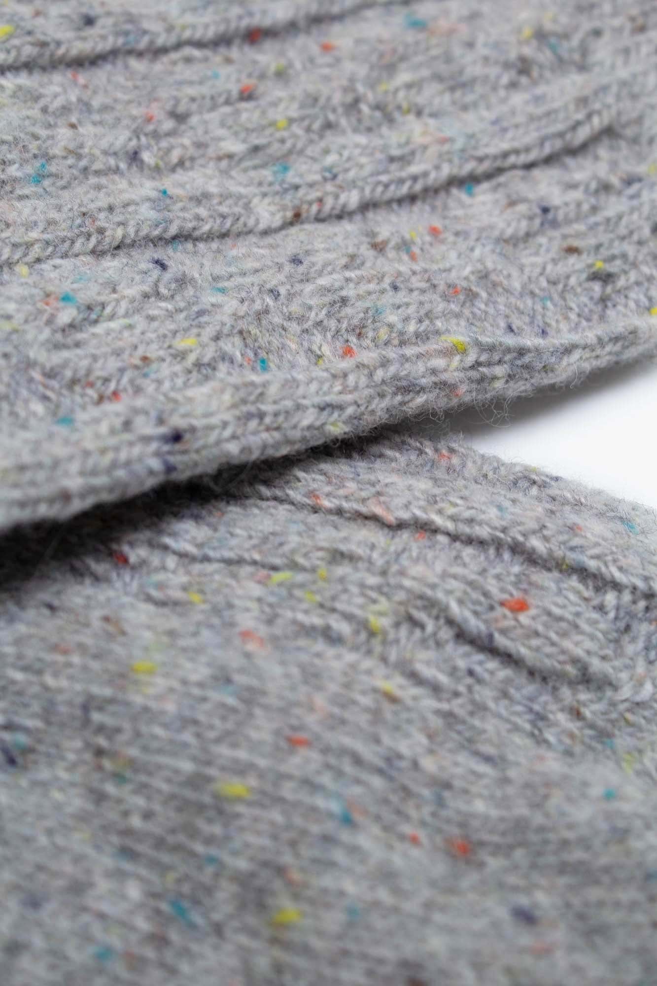 Pale grey rainbow fleck thick socks