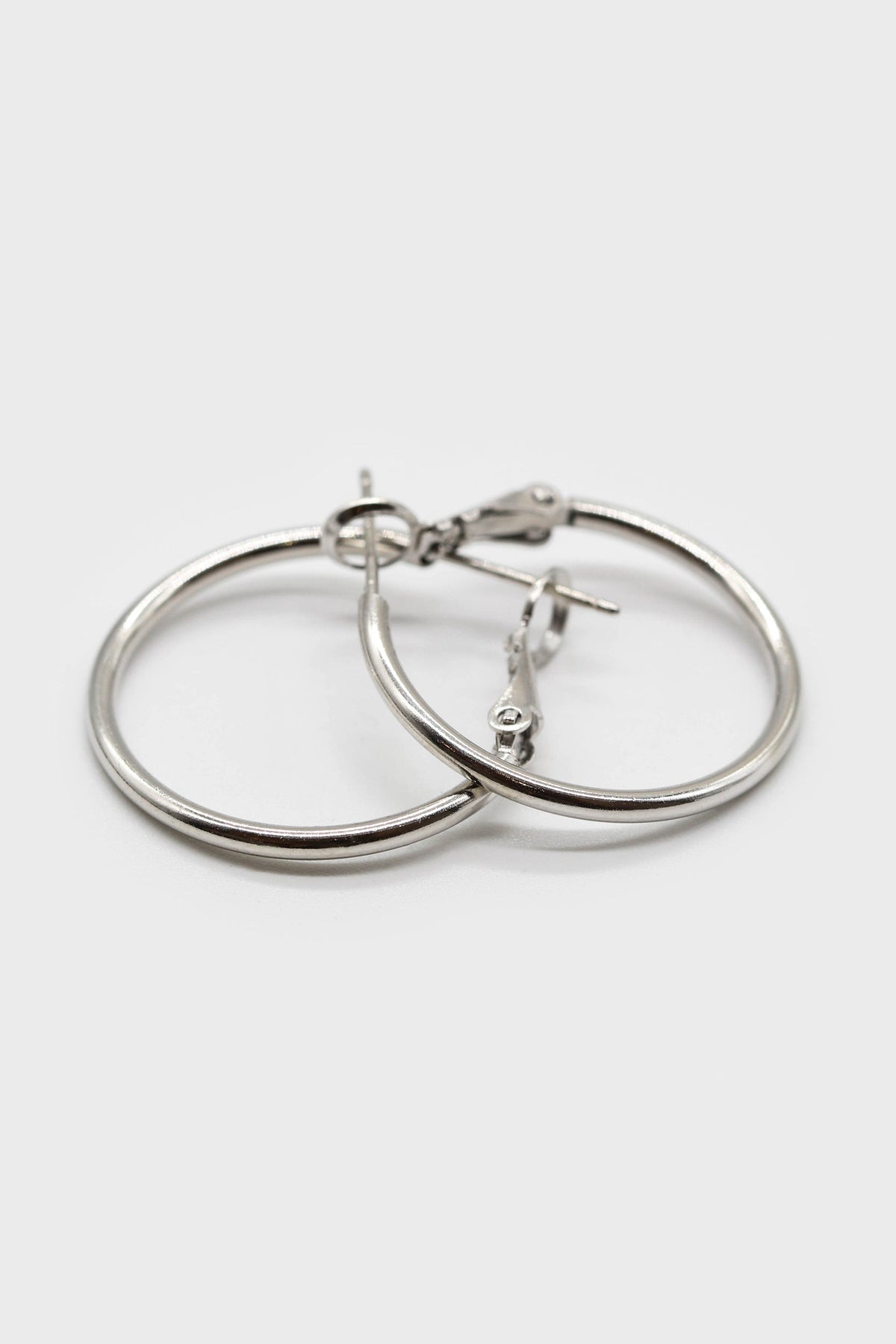 Silver hoop earrings - 25