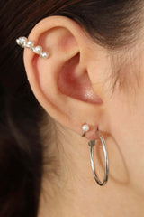 Silver hoop earrings - 25