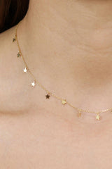 Charm necklace - Gold dangling stars