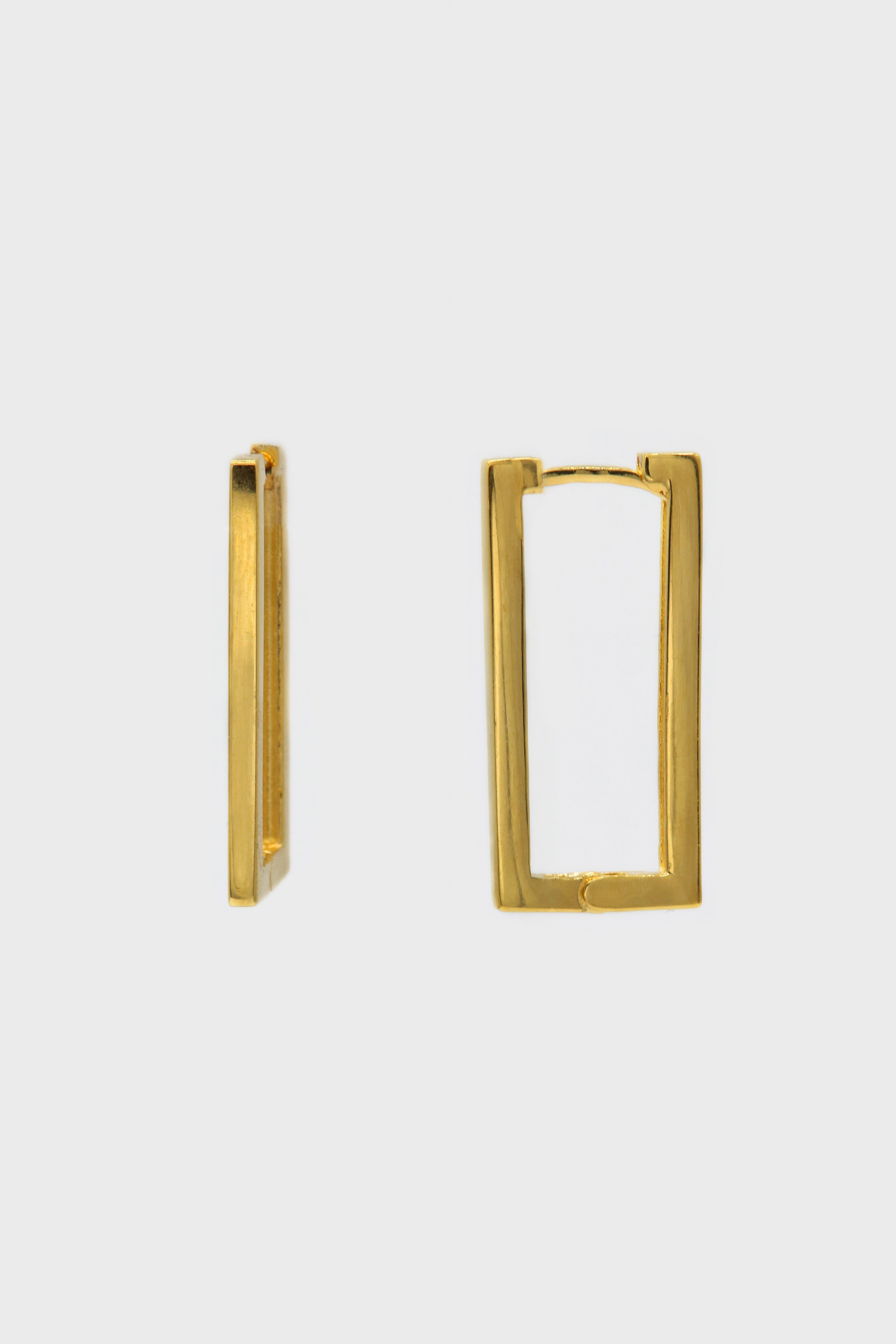 Gold perfect rectangle earrings