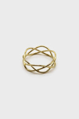 Gold interwoven strands ring
