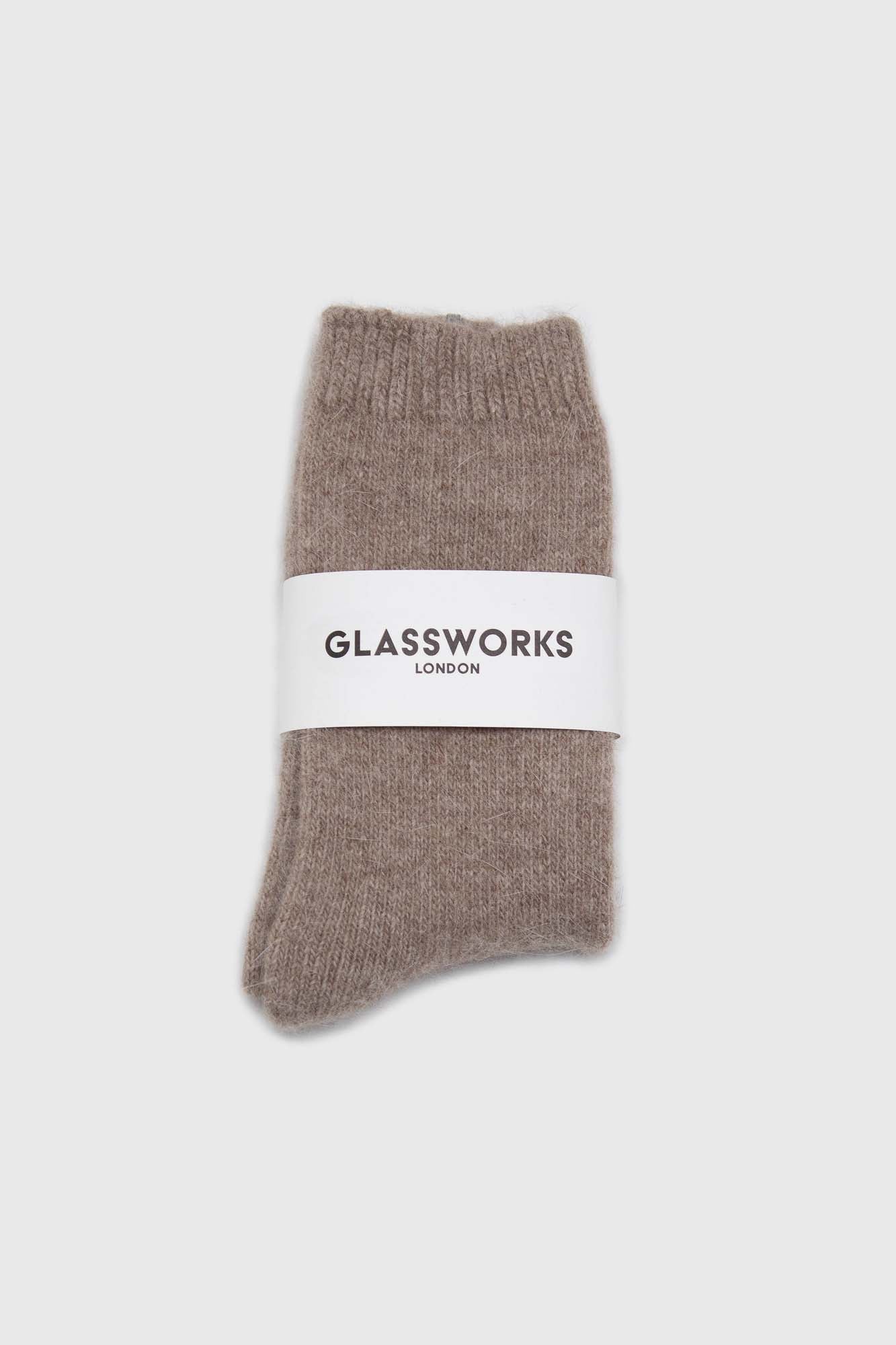 Cocoa angora smooth socks