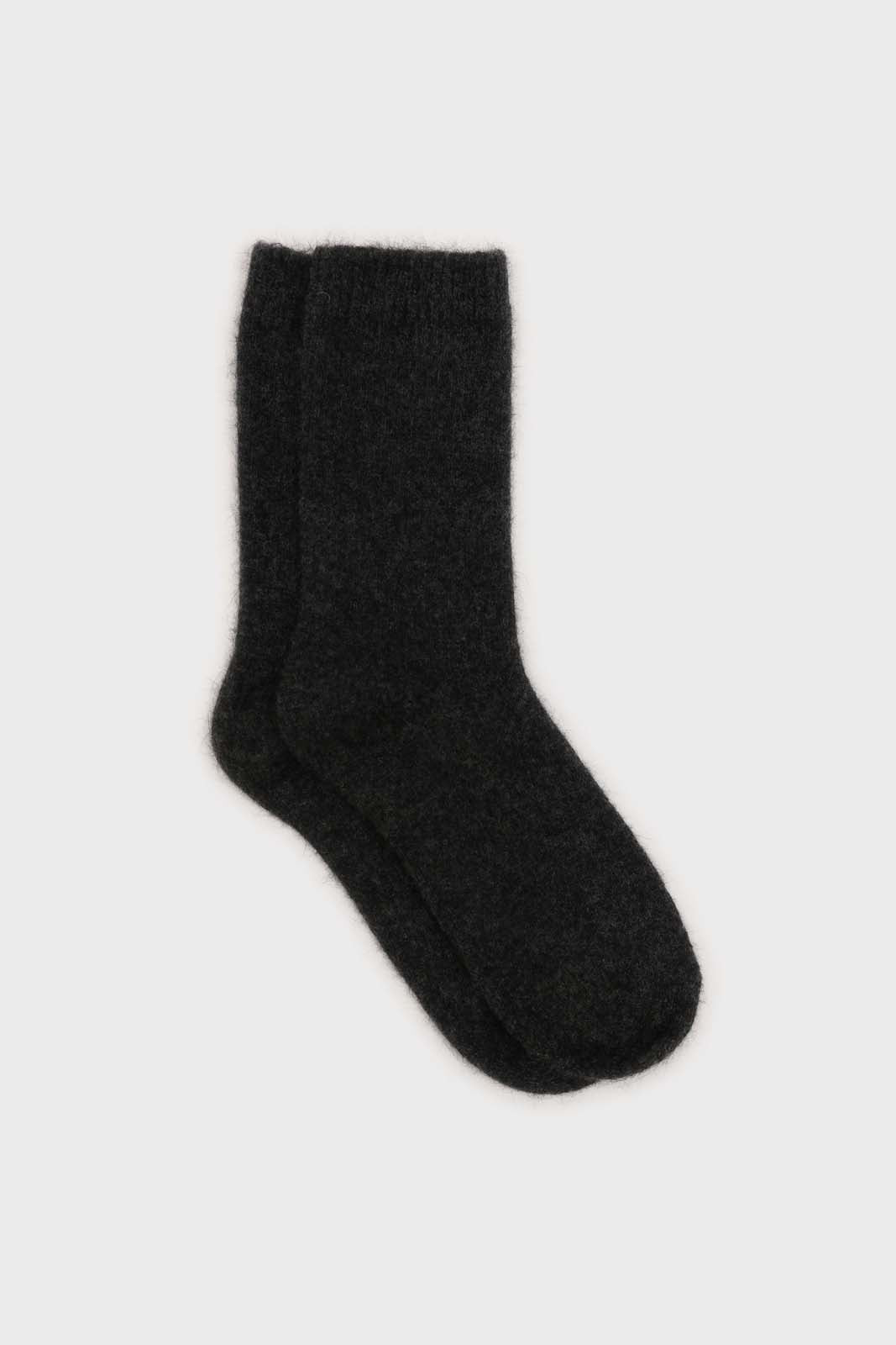 Charcoal angora smooth socks