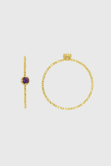 Gold genuine amethyst birthstone ring / Feb - purple